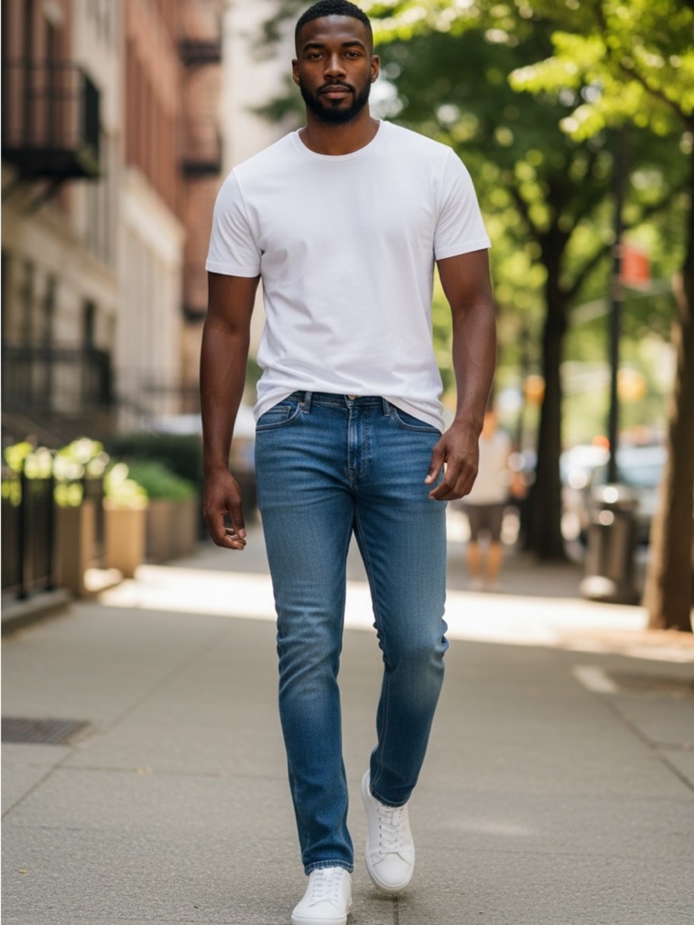 PAIGE Lennox Men's Slim Straight Leg Jeans Medium Wash Blue 36